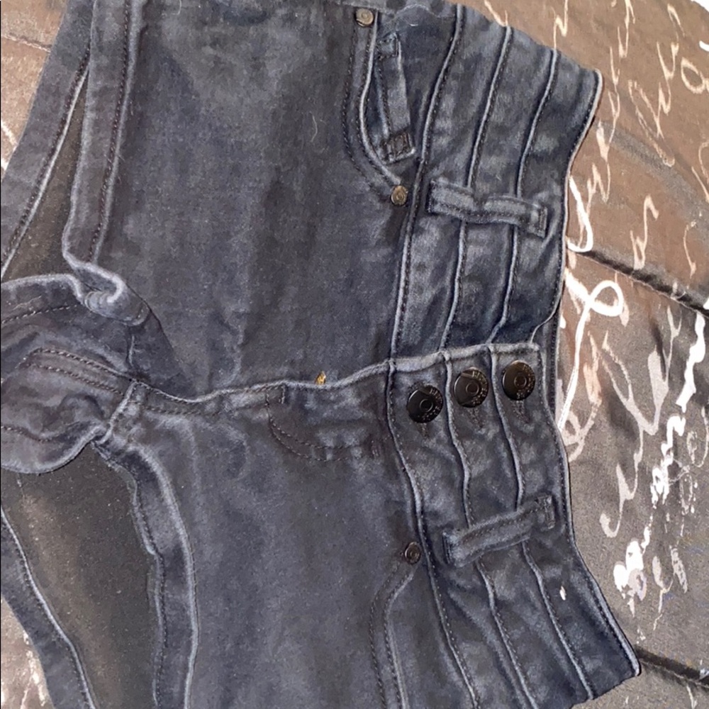 Black jean shorts